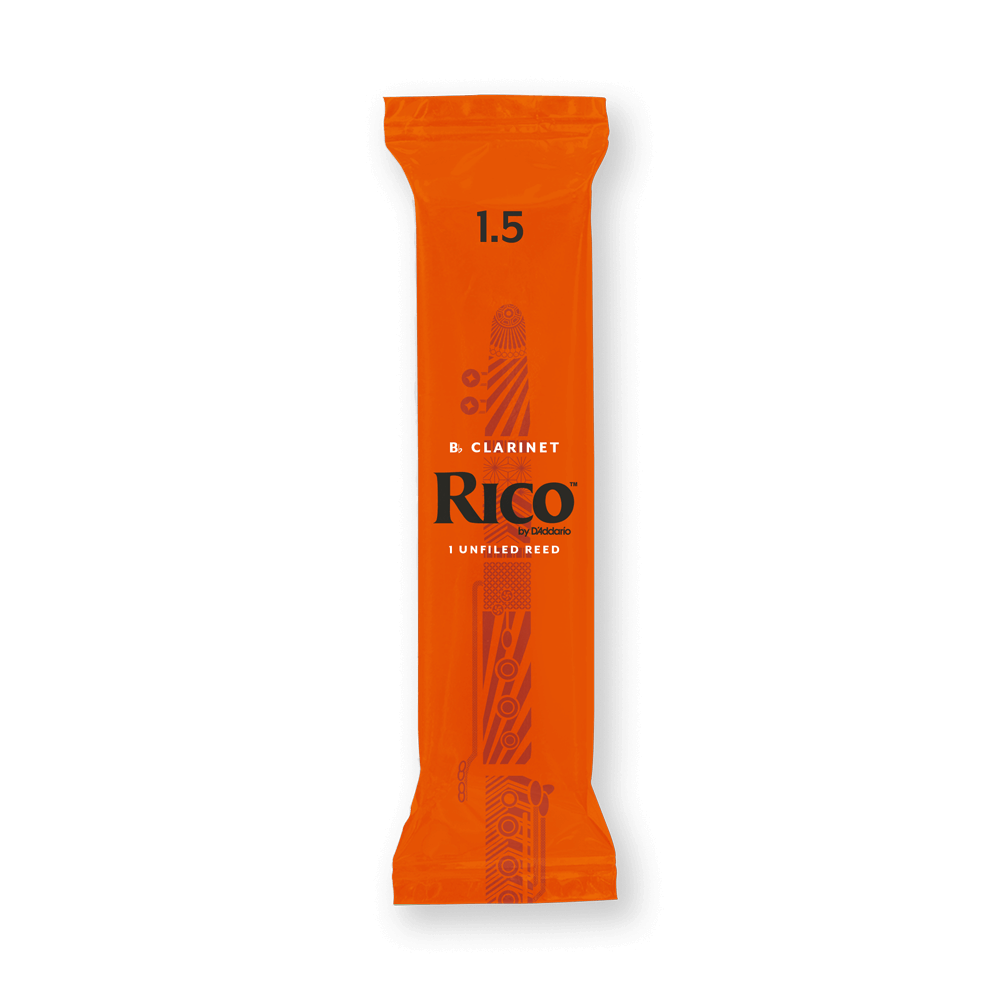Rico by D'Addario Bb Clarinet Reeds, Strength 1.5, 50-pack