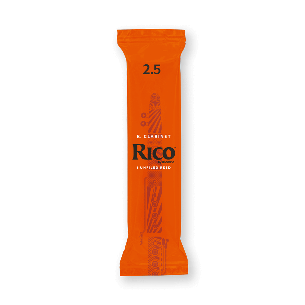 Rico by D'Addario Bb Clarinet Reeds, Strength 2.5, 50-pack