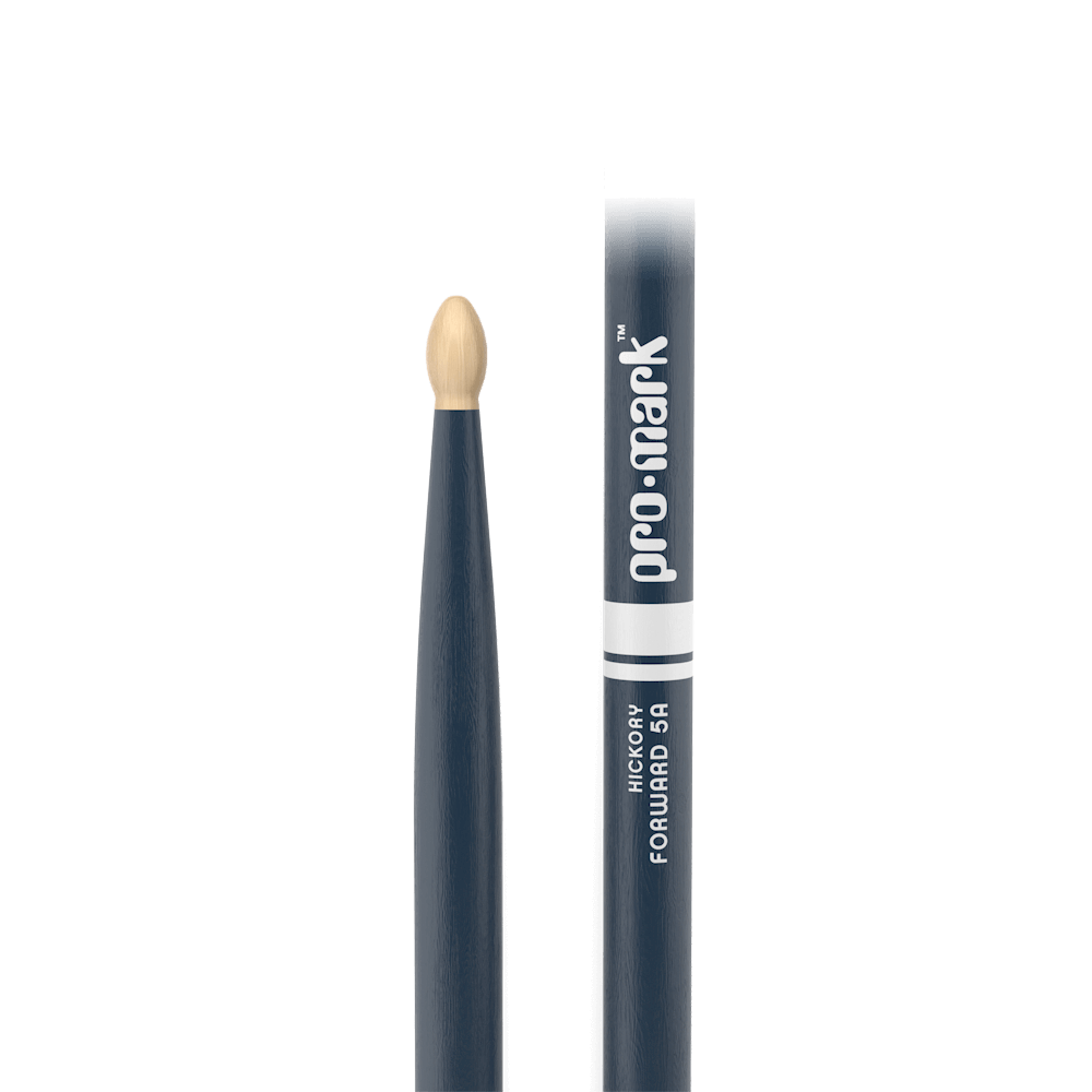 ProMark Classic Forward 5A Painted Blue Hickory Drumstick, Oval Wood Tip