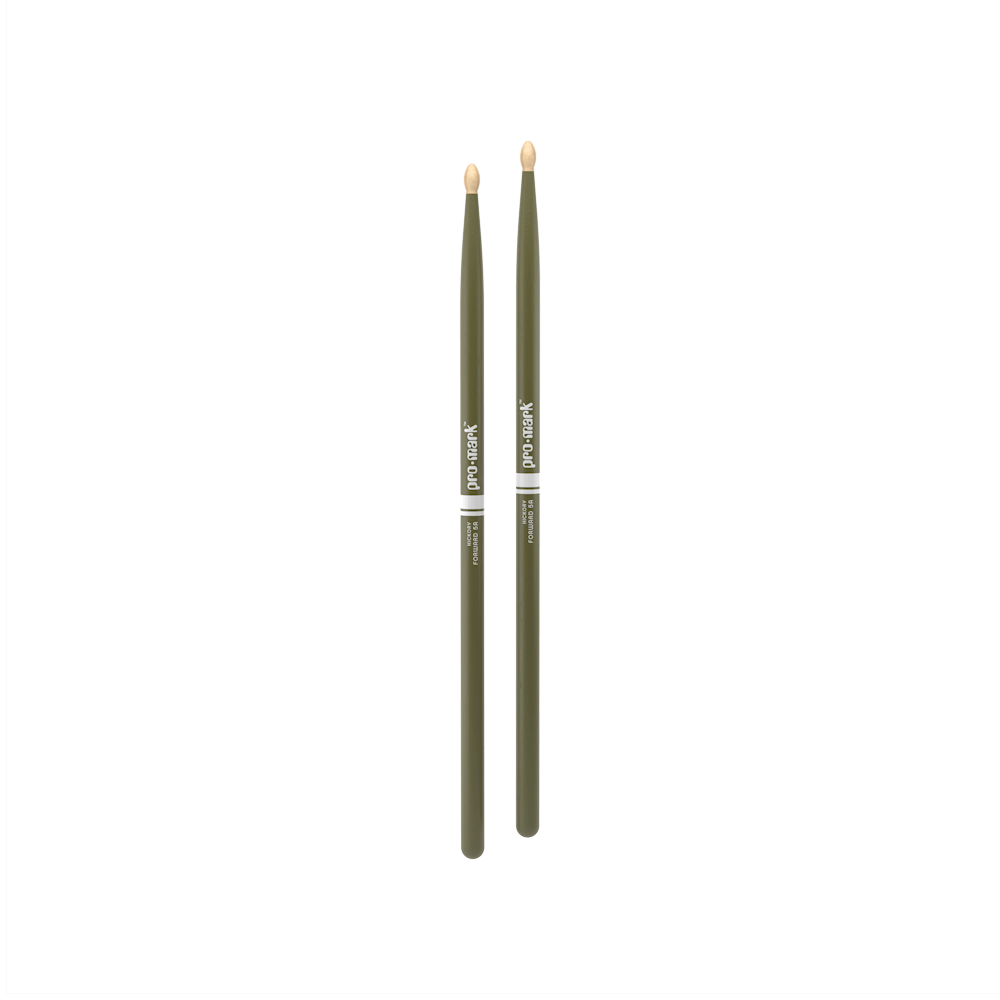 ProMark Classic Forward 5A Painted Green Hickory Drumstick, Oval Wood Tip
