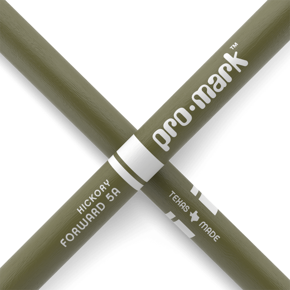 ProMark Classic Forward 5A Painted Green Hickory Drumstick, Oval Wood Tip