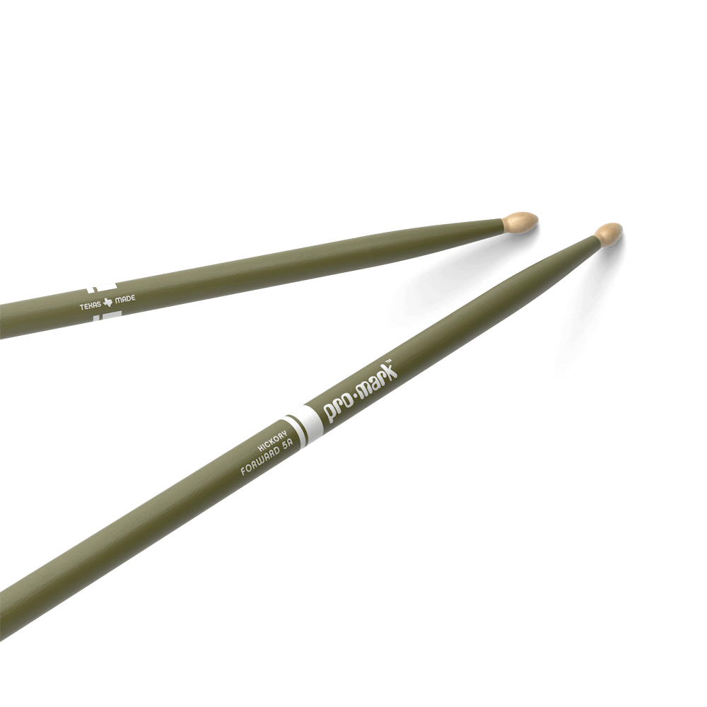 ProMark Classic Forward 5A Painted Green Hickory Drumstick, Oval Wood Tip