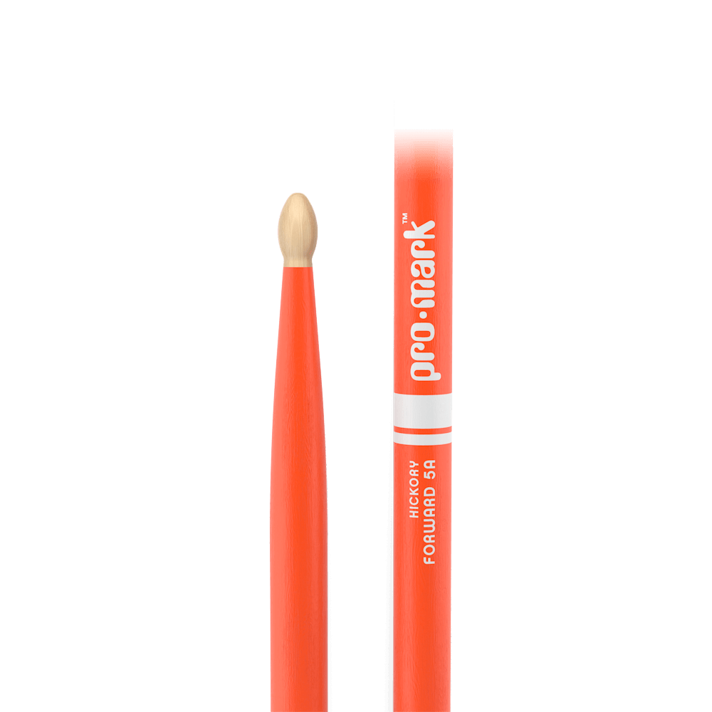 ProMark Classic Forward 5A Painted Orange Hickory Drumstick, Oval Wood Tip