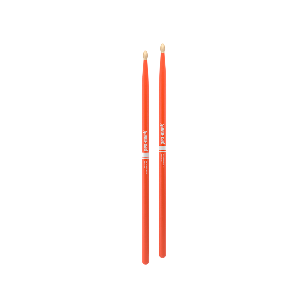 ProMark Classic Forward 5A Painted Orange Hickory Drumstick, Oval Wood Tip