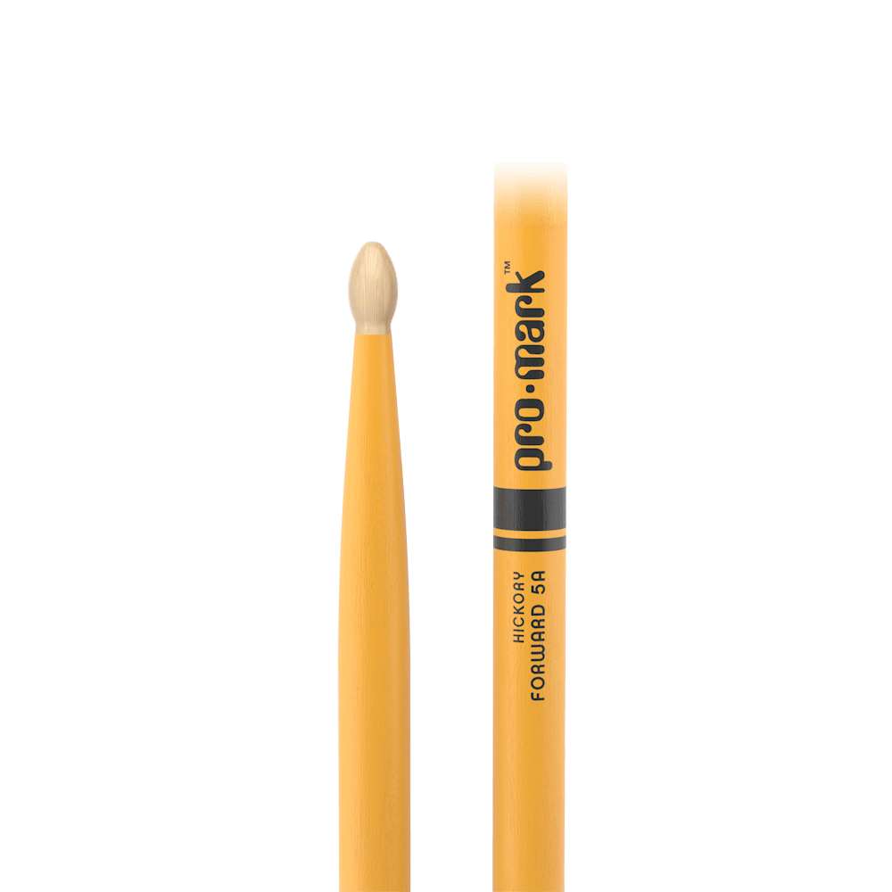 ProMark Classic Forward 5A Painted Yellow Hickory Drumstick, Oval Wood Tip