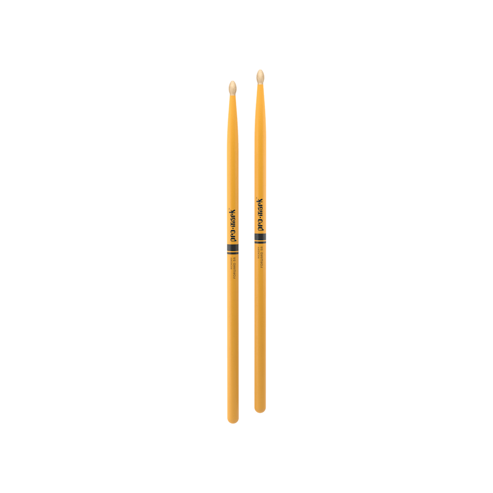 ProMark Classic Forward 5A Painted Yellow Hickory Drumstick, Oval Wood Tip