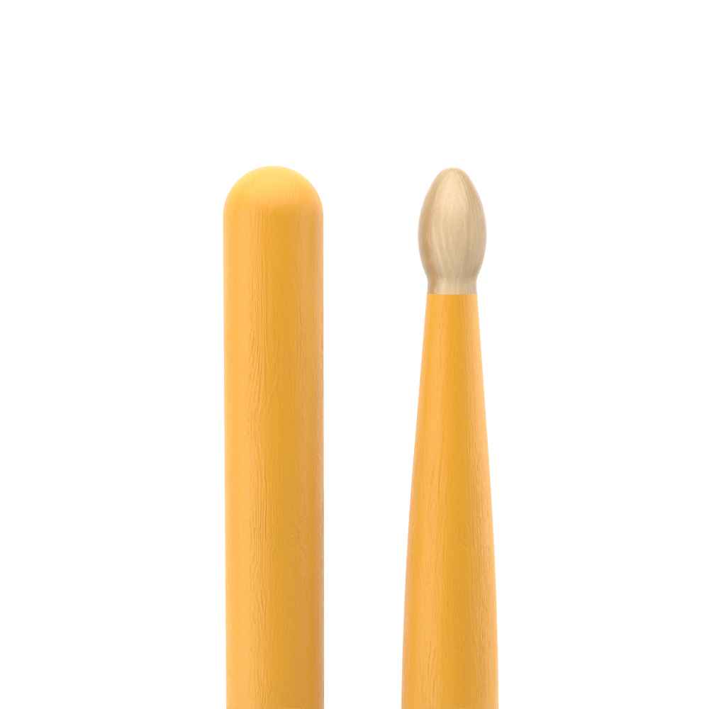 ProMark Classic Forward 5A Painted Yellow Hickory Drumstick, Oval Wood Tip