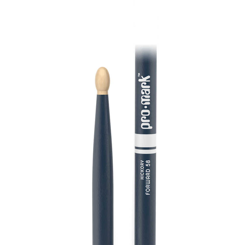 ProMark Classic Forward 5B Painted Blue Hickory Drumstick, Oval Wood Tip
