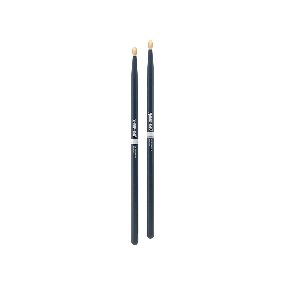 ProMark Classic Forward 5B Painted Blue Hickory Drumstick, Oval Wood Tip