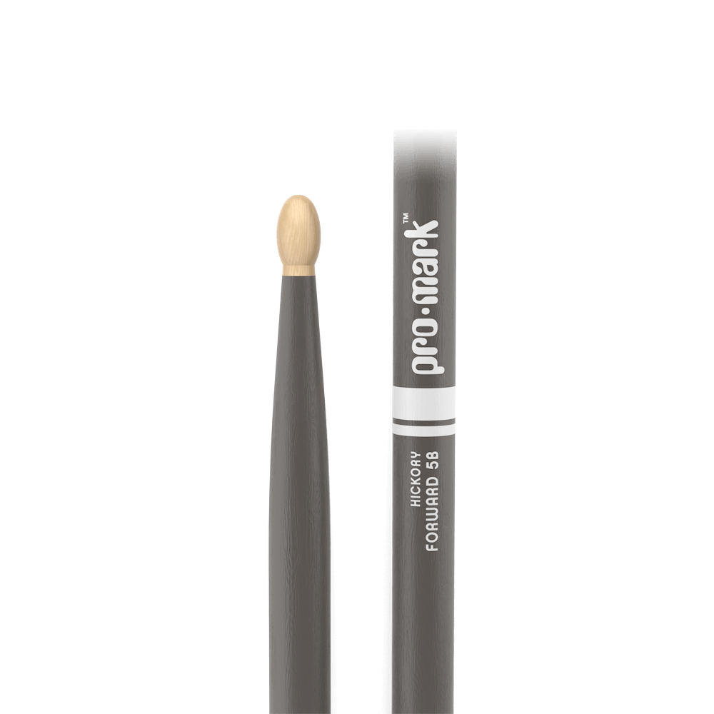 ProMark Classic Forward 5B Painted Gray Hickory Drumstick, Oval Wood Tip