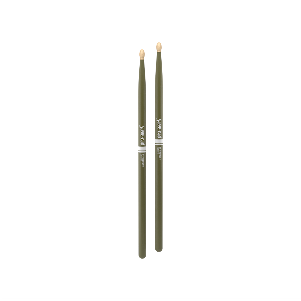 ProMark Classic Forward 5B Painted Green Hickory Drumstick, Oval Wood Tip