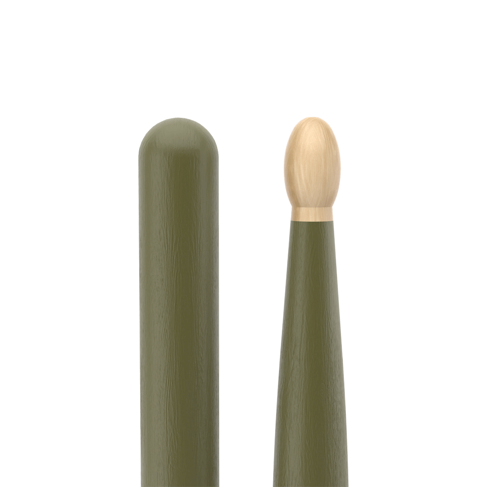 ProMark Classic Forward 5B Painted Green Hickory Drumstick, Oval Wood Tip