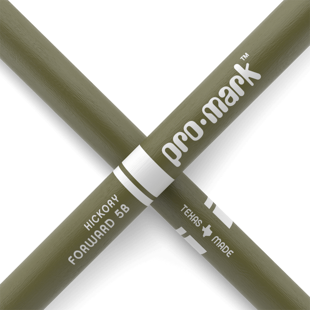 ProMark Classic Forward 5B Painted Green Hickory Drumstick, Oval Wood Tip