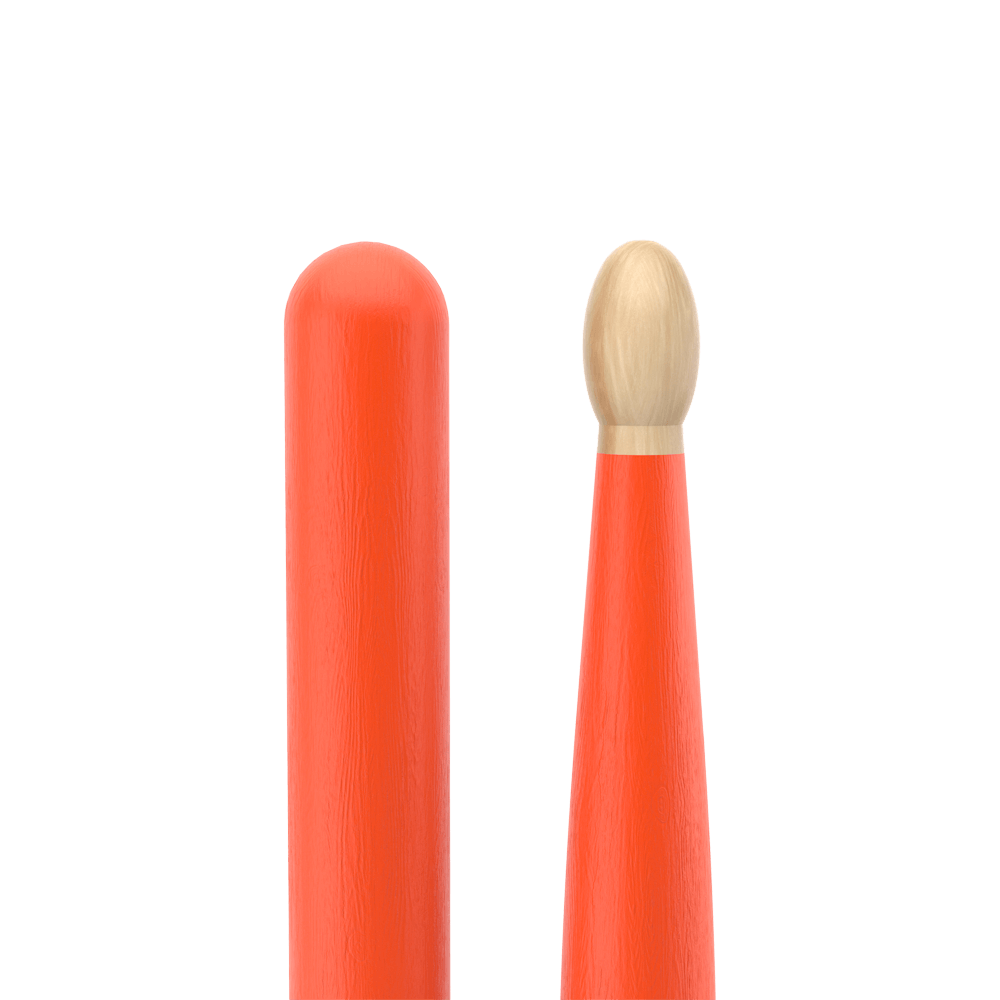 ProMark Classic Forward 5B Painted Orange Hickory Drumstick, Oval Wood Tip