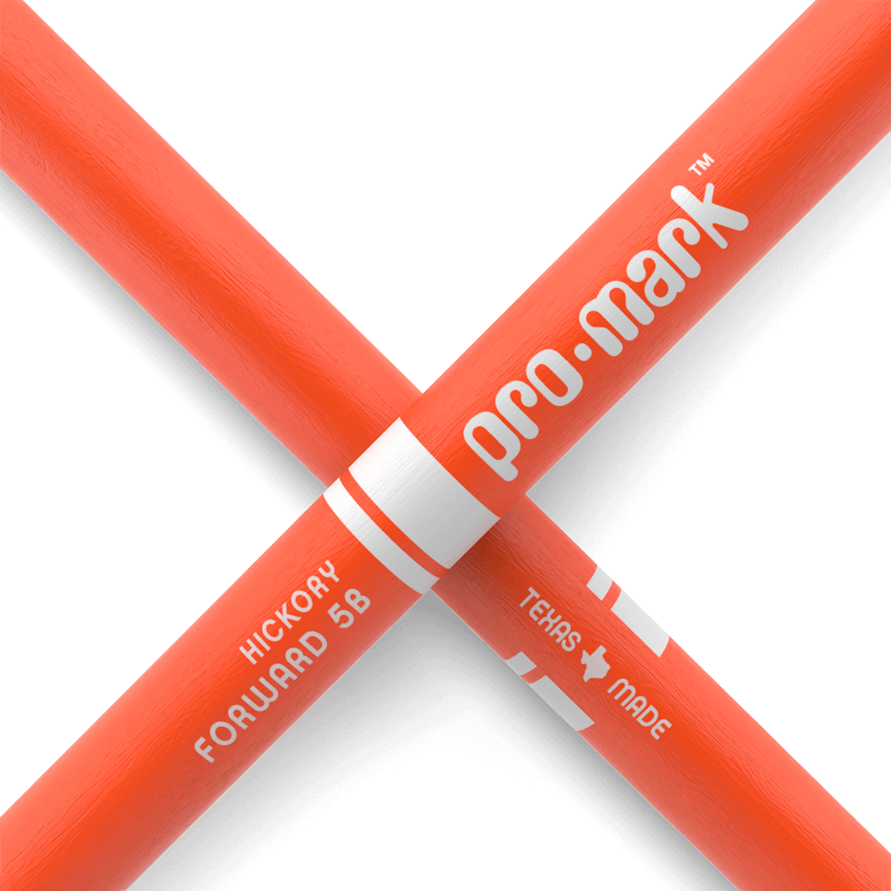 ProMark Classic Forward 5B Painted Orange Hickory Drumstick, Oval Wood Tip