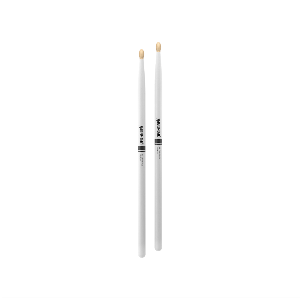 ProMark Classic Forward 5B Painted White Hickory Drumstick, Oval Wood Tip
