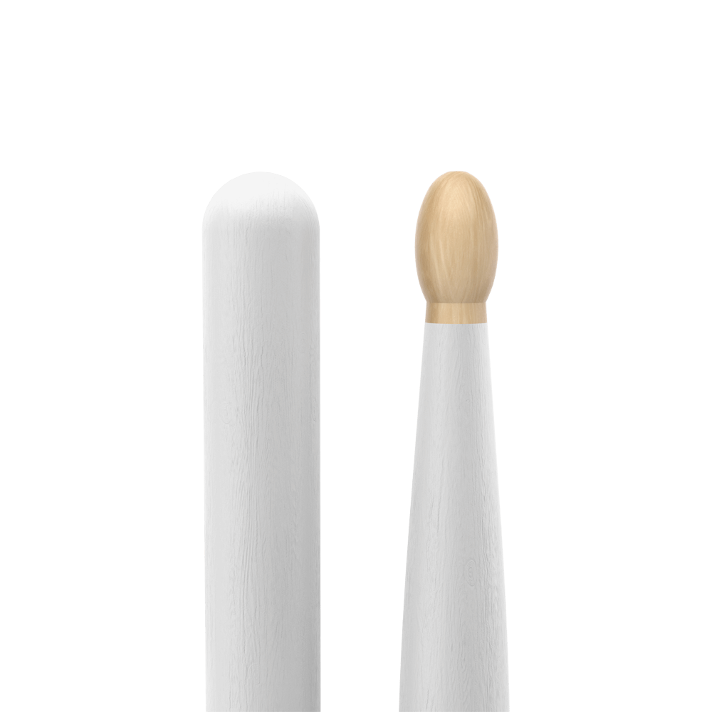 ProMark Classic Forward 5B Painted White Hickory Drumstick, Oval Wood Tip