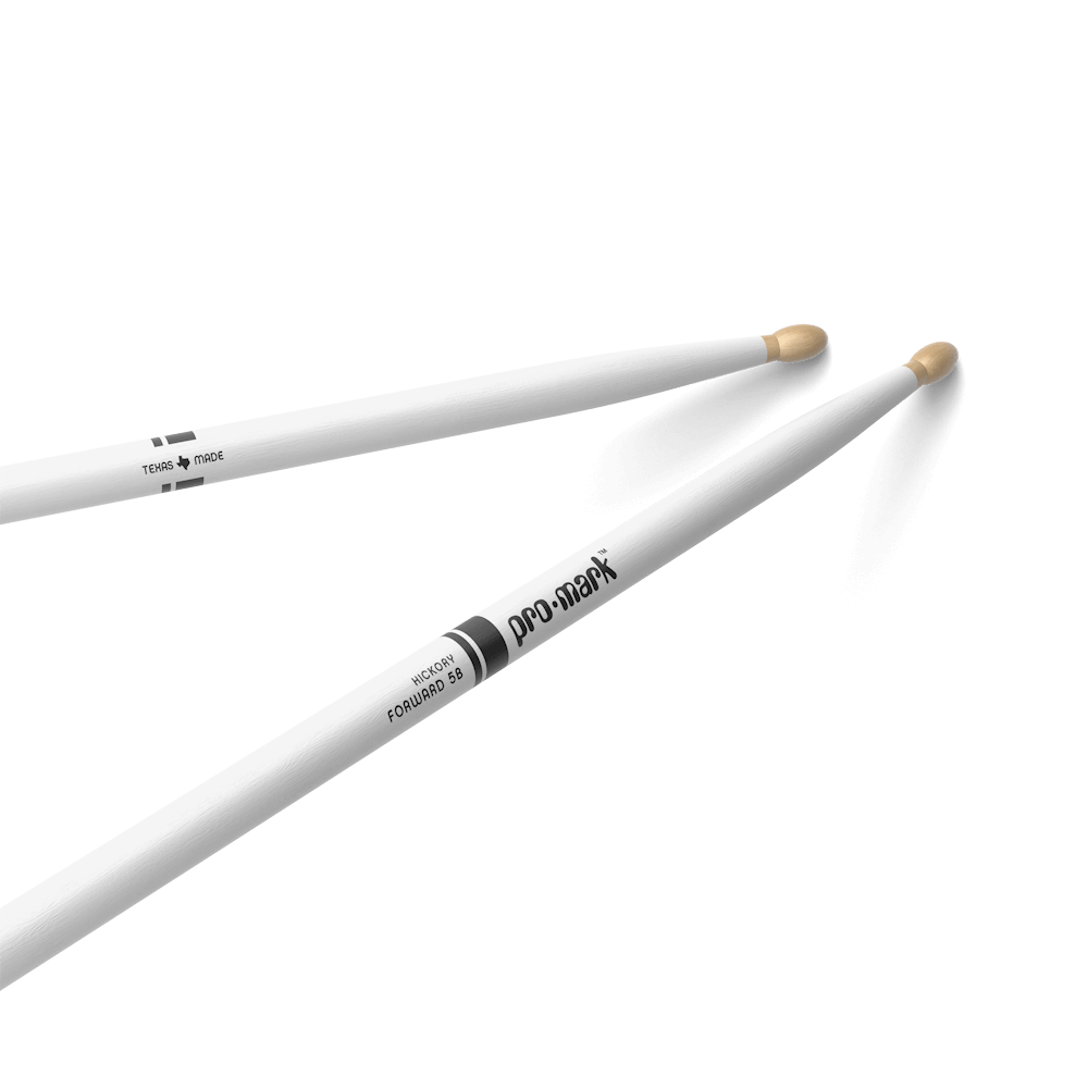 ProMark Classic Forward 5B Painted White Hickory Drumstick, Oval Wood Tip