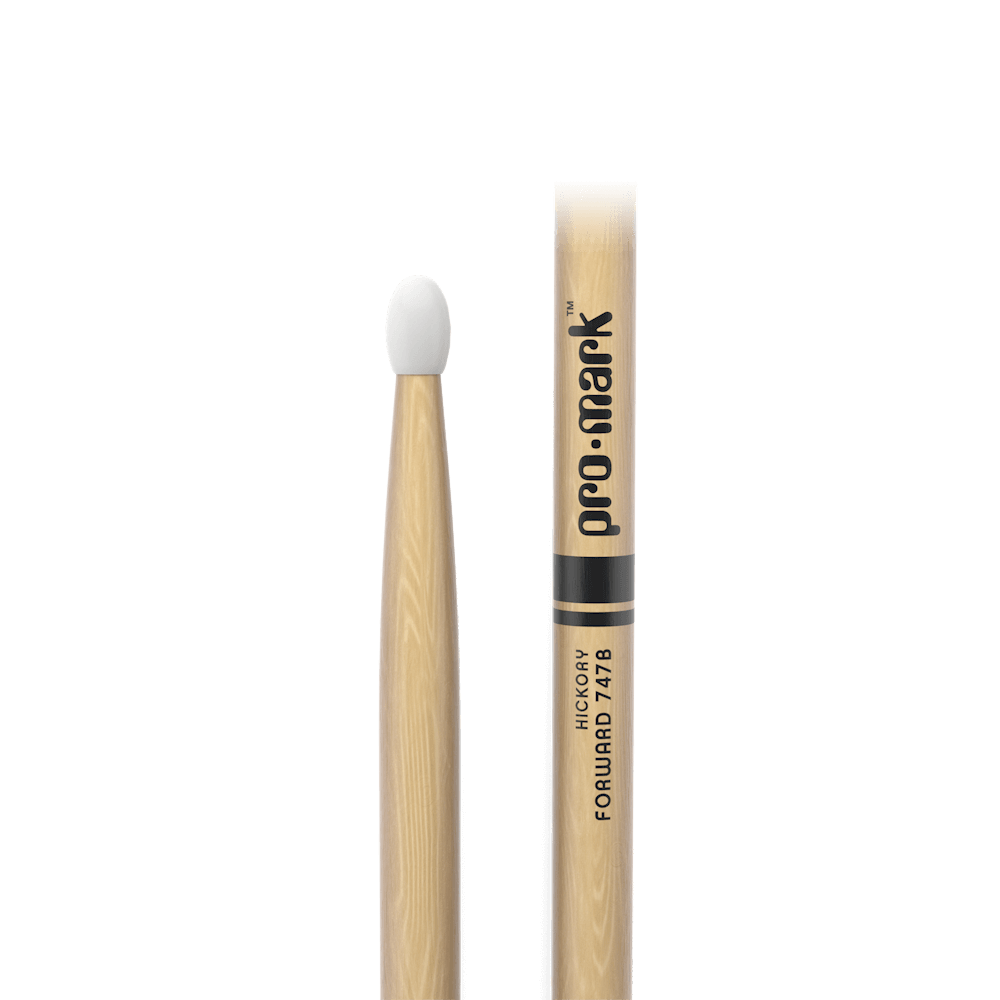 ProMark Classic Forward 747B Hickory Drumstick, Oval Nylon Tip