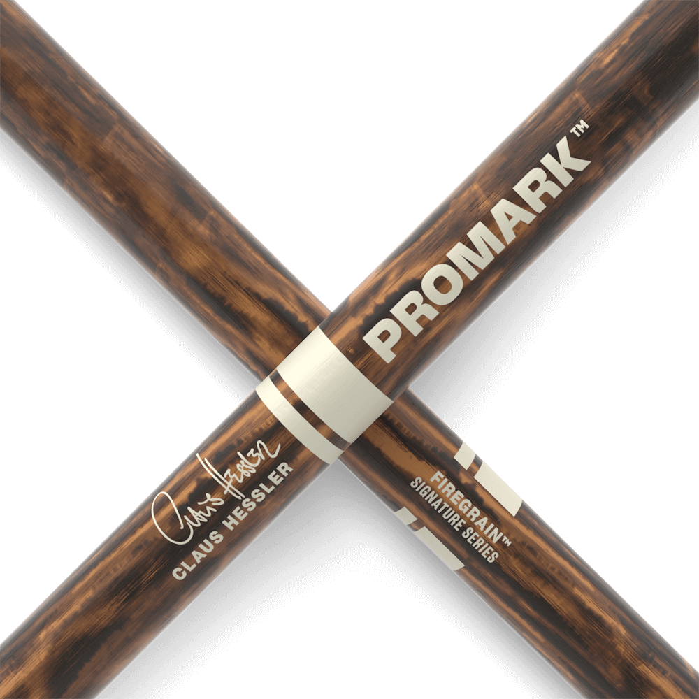 ProMark Claus Hessler ActiveGrip Clear, FireGrain Hickory Drumstick, Wood Tip