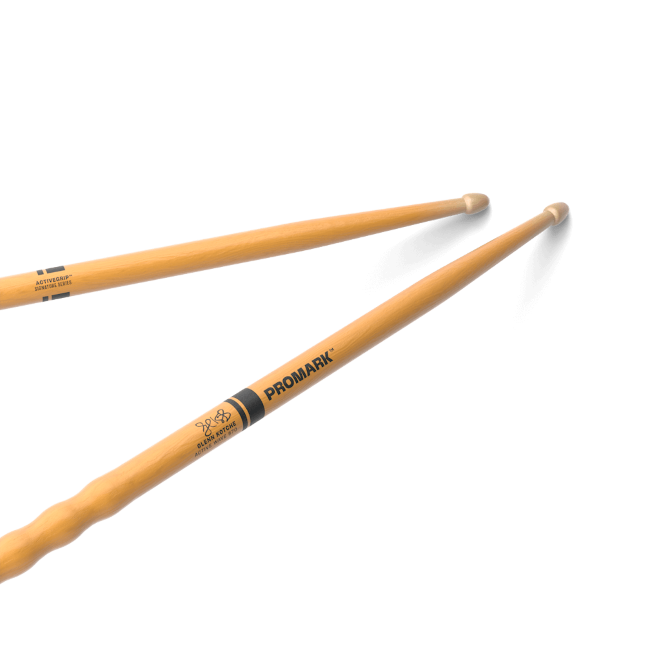 ProMark Glenn Kotche Active Wave ActiveGrip Clear Hickory Drumstick, Wood Tip
