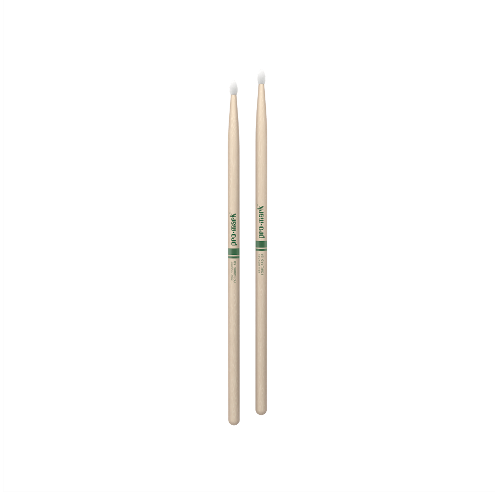 ProMark Classic Forward 5A Raw Hickory Drumstick, Oval Nylon Tip
