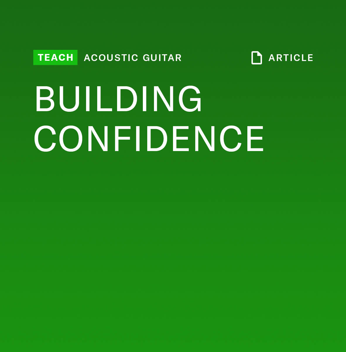 Building confidence