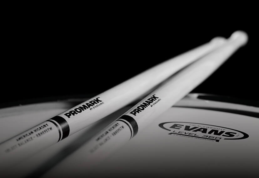 Promark drumsticks on drum